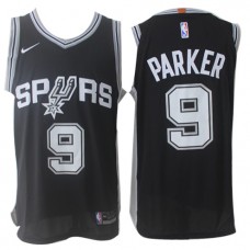 Nike NBA San Antonio Spurs 9 Tony Parker Jersey Black Authentic Association Edition