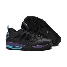 Best Nike Air Jordan 4 All Black Blue Basketball Shoes Online