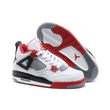Best Nike Air Jordan 4 White Fire Red Basketball Shoes