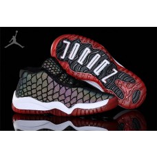 Big Kids Cheap Air Jordan 11 Chameleon Black Red Shoes For Sale