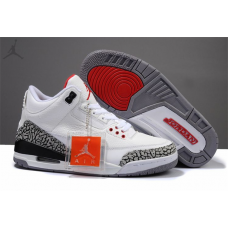 Big Size Air Jordan 3 Retro White Grey Cheap For Sale