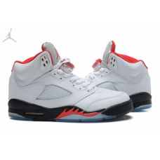 Big Size Air Jordan 5 Fire Red White Black Sale Online