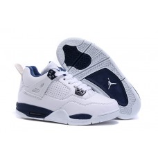 Boys Air Jordan 4 Legend Blue White Midnight Navy Cheap Sale