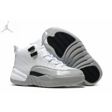 Buy Nice Cheap Jordan 12 Retro Barons White Shoes For Kids