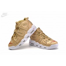Buy Supreme x Nike Air More Uptempo Metallic Gold Shoes