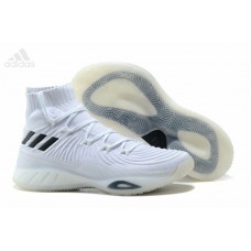 Cheap Adidas Crazy Explosive 2017 Primeknit All White Shoes For Sale