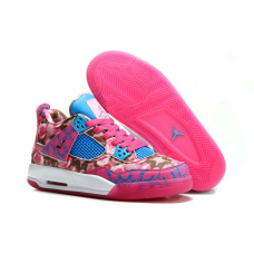 Cheap Air Jordan 4 Flower Print Pink For Women Online