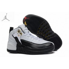 Cheap Air Jordans 12 GS Taxi Black White Girls Size For Sale