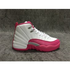 Cheap Air Jordans 12 GS Valentine's Day White Pink For Girls