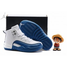 Cheap Air Jordans 12 XII French Blue White Shoes Sale For Kids