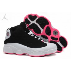 Cheap Air Jordans 13 Retro GS Black Pink White For Girls Size