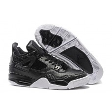 Cheap Air Jordans 4 Premium Pony Hair Black Sneakers Sale