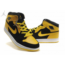 Cheap Big Size Air Jordan 1 Retro Black Yellow Sale Online