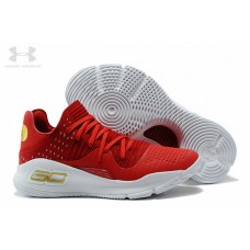 Cheap Girls Under Armour Curry 4 Low Red White Coupons Sale Outlet