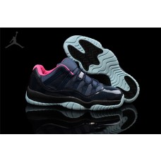 Jordans 11 Low Yeezy Custom Navy Blue Black Pink For Sale