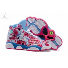 Cheap Jordans 13 GS Floral White Pink Blue Womens For Sale