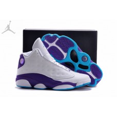 Cheap New Air Jordan 13 Hornets White Purple Shoes Free Shipping