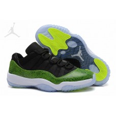 Real Jordans 11 Retro Low Green Snakeskin Black Sale Online