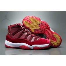 Red Velvet Air Jordans 11 Heiress Maroon On Sale Women Size