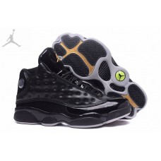Cheap Retro Jordans 13 Black With Yellow Logo For Sale Online