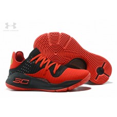 Clearance Sale Under Armour Curry 4 Low Red Black Sneakers Factory
