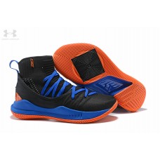 Clearance UA Curry 5 High Tops Black Blue Orange Outlet Men