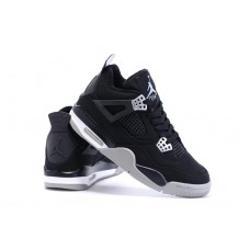 Cool Nike Air Jordan 4 (IV) Retro Black White Shoes On Sale