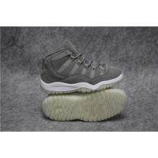 Kids Cheap Air Jordan 11 Shoes Grey Suede For Big Boys Sale Online
