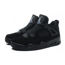 Mens Air Jordan 4 Black Cat All Black Sneakers Sale Online