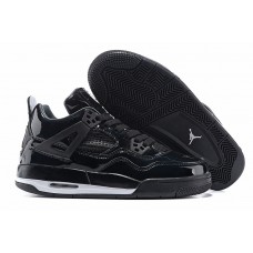 Mens Air Jordan 4 Black Patent Leather All Black For Sale