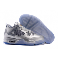 New Air Jordan 4 Retro Custom Liquid Metal All Silver Sale