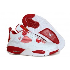 New Air Jordan 4 Retro White Red Basketball Shoes Sale
