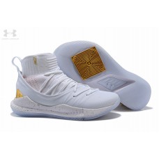 New Curry 5 High Tops White Gold UA Shoes Clearance Sale