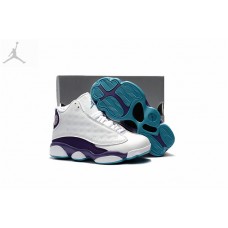 New Kids Air Jordan 13 Hornets White Purple Shoes Free Shipping