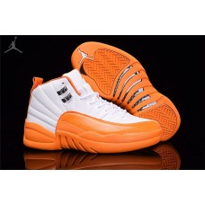 New Retro Jordans 12 GS The Glove White Orange For Girls Size