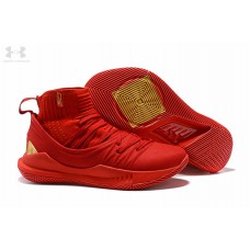 Nice Under Armour Curry 5 High Tops All Red Shoes Outlet