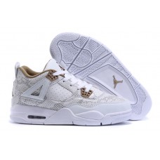 Order Air Jordan 4 (IV) White Snakeskin Shoes On Feet