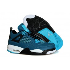 Real Air Jordan 4 (IV) Retro Blue Black Basketball Shoes Sale