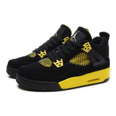 Wholesale Air Jordan 4 Thunder Black Yellow Sneakers For Men