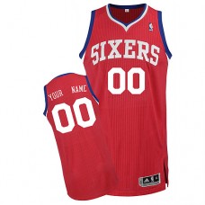 76ers Custom Authentic Red NBA Jersey