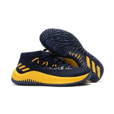 Adidas Dame 4 Dark Blue Yellow Basketball Shoes