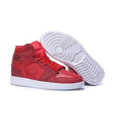 Air Jordan 1 Red Elephant Print High Basketball Shoes