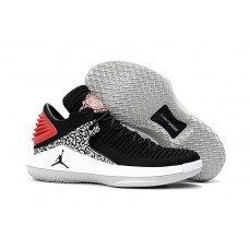 Air Jordan 32 Low Elephant Print Black White Red Basketball Shoes