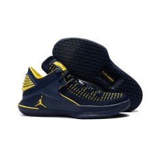 Air Jordan 32 Low Michigan PE Navy Blue Basketball Shoes