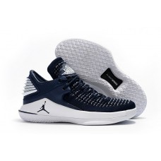 Air Jordan 32 Low PE White-Navy Blue Basketball Shoes