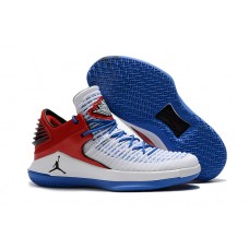 Air Jordan 32 Low PE White Blue Red Basketball Shoes