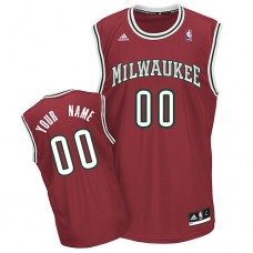 Bucks Custom Authentic Red NBA Jersey