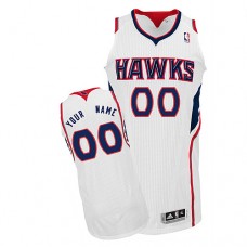Hawks Custom Authentic White NBA Jersey