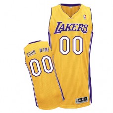 Lakers Custom Authentic Yellow NBA Jersey