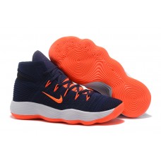 Men's Nike Hyperdunk 2017 Flyknit Dark Blue And Orange Basketball Shoes